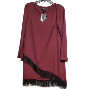 Anna Cia V-neck Fringe Dress Small